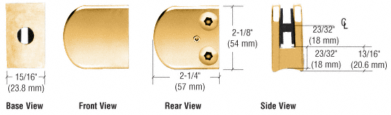 CRL Gold Plated Z-Series Zinc Large Round 1/4&quot; Glass Clamp  | Z106GP