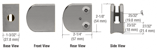 CRL Brushed Nickel Z-Series Zinc Large Round Clamp for 3/8&quot; Glass | Z110BN