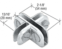 CRL Chrome Four-Way 90 Degree Adjustable Shelf Connector for 1/8&quot;, 3/16&quot; and 7/32&quot; Glass | ZLC10CH
