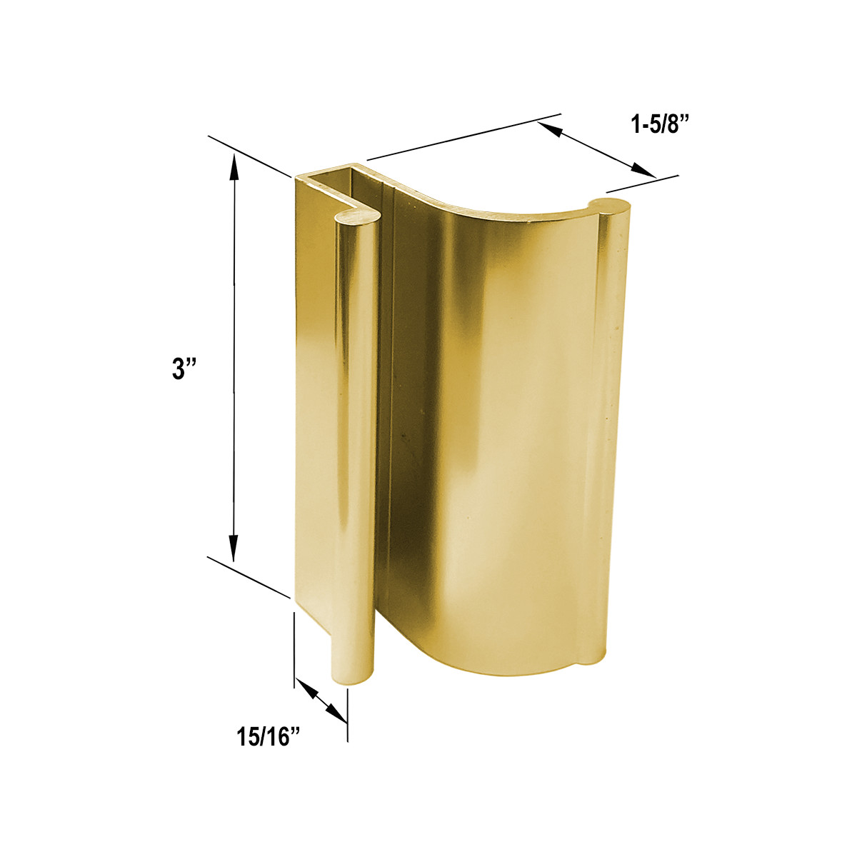 Tub Enclosure and Sliding Shower Door Pull Handle | Frameless Sliding Shower Door Handle for 3/16&quot; and 1/4&quot; Glass | ZTE22073GP