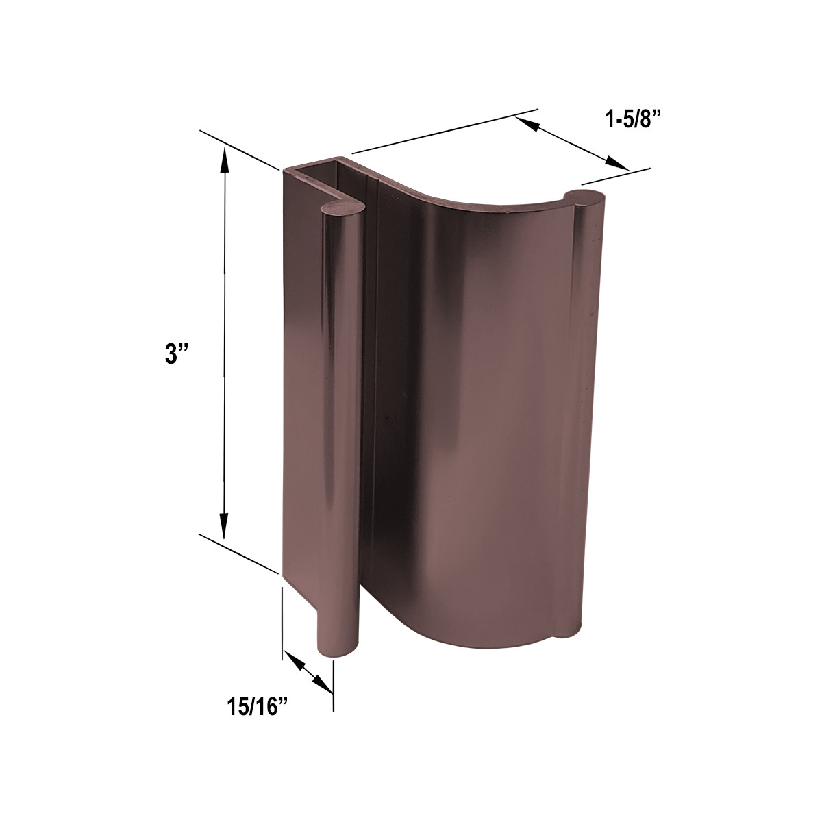Tub Enclosure and Sliding Shower Door Pull Handle | Frameless Sliding Shower Door Handle for 3/16&quot; and 1/4&quot; Glass | ZTE22073ORB