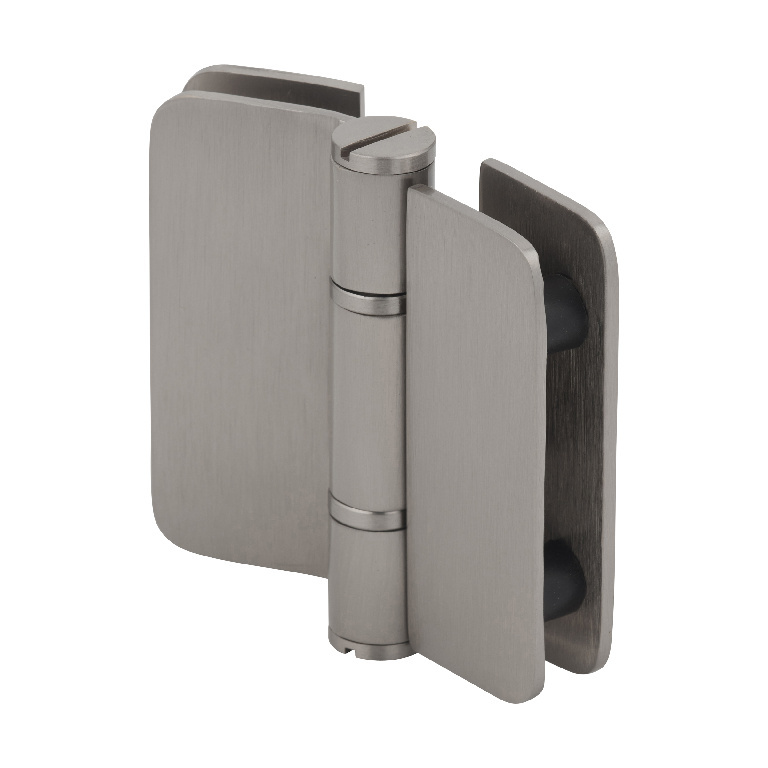 CRL Zurich 01 Series Brushed Nickel 180&amp;#176; Glass-to-Glass Outswing or Bifold Hinge | ZUR01BN