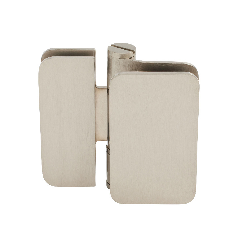 CRL Zurich 02 Series Brushed Nickel 180&amp;#176; Glass-to-Glass Inswing or Bifold Hinge | ZUR02BN