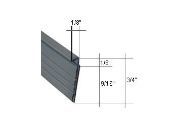 Gray Shower Door Drip and Vinyl Sweep | Gray Shower Door Vinyl Seal and Sweep | ZV908E