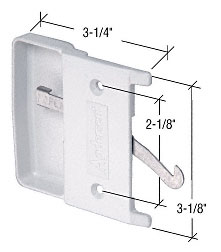 C.R. Laurence CRL White Sliding Screen Door Latch and Pull with 2-1/8&quot; Screw Holes for Andersen Doors | A205