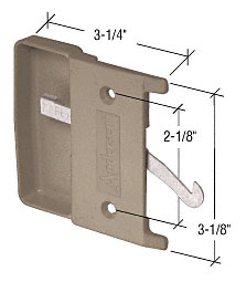 C.R. Laurence CRL Stone Sliding Screen Door Latch and Pull with 2-1/8&quot; Screw Holes for Andersen Doors | A206