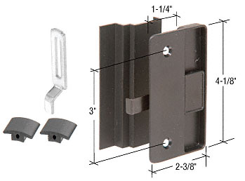 C.R. Laurence CRL Black Sliding Screen Door Latch and Pull with 3&quot; Screw Holes for Columbia Supreme Series Doors  | A219