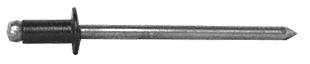 C.R. Laurence CRL Black 1/8&quot; Diameter, 3/16&quot; to 1/4&quot; Grip Range Aluminum Rivet with Aluminum Mandrel in Packs of 10000 | ABA44BL