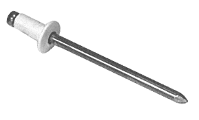 C.R. Laurence CRL White 1/8&quot; Diameter, 3/16&quot; to 1/4&quot; Grip Range Aluminum Rivet with Aluminum Mandrel in Packs of 1000 | ABA44WPK