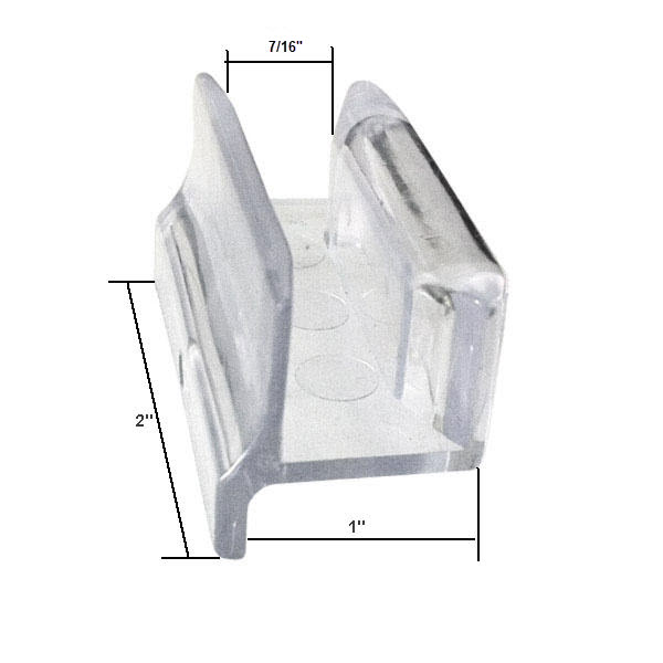 Clear Acrylic Sliding Shower Door Bottom Guide with Screw. | SDG4373