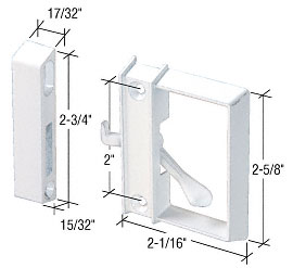 C.R. Laurence CRL White Sliding Screen Door Latch and Pull with 2&quot; Screw Holes | AG268