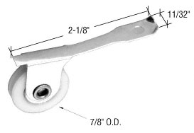 C.R. Laurence CRL 7/8&quot; Nylon Ball Bearing Screen Roller Assembly - Package | AG278