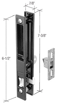 C.R. Laurence Flush Mount Handle Set with 6-1/2&quot; Screw Holes, Black Keyed  | AG4501K