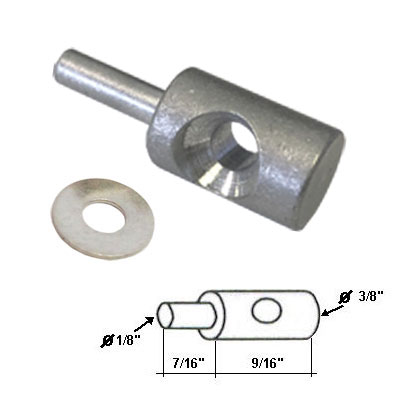 Aluminum Hinge Pin Kit for Continuous Hinge Framed Shower Enclosure | HPN1