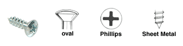 C.R. Laurence CRL 8 x 3/8&quot; Oval Head Phillips Sheet Metal Screws - Chrome - Box of 100 | AV3485