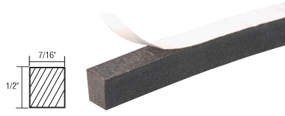 C.R. Laurence CRL Neoprene Sponge Rubber Weathestrip 1/2&quot; x 7/16&quot; With Peel-Bak Adhesive - 50 ft Roll   | AV4859