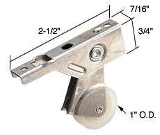 C.R. Laurence CRL 1&quot; Nylon Center Groove Sliding Screen Door Roller with Top Adjustment Screw for Metal Industries - Package | B664