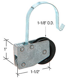 C.R. Laurence 1-1/8&quot; Nylon Center Groove Sliding Screen Door Roller Assembly for Monar Doors - Package | B713