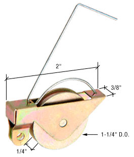 C.R. Laurence CRL Sliding Screen Door Spring Tension Roller, 1-1/4&quot; Steel Ball Bearing, Center Groove - Package | B714