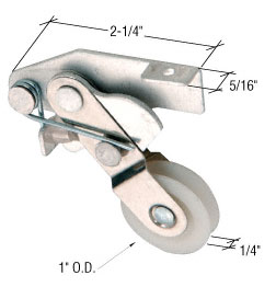 C.R. Laurence CRL 1&quot; Nylon Ball Bearing Center Groove Sliding Screen Door Spring Tension Roller - Package | B720