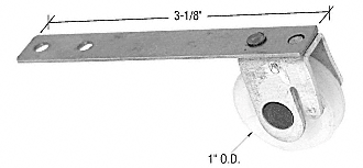 C.R. Laurence Sliding Screen Door Spring Tension Roller with Center Groove, 1&quot; Diameter, Nylon - Package | B744