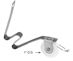 C.R. Laurence CRL 1&quot; Center Groove Nylon Wheel Sliding Screen Door Spring Tension Roller - Package | B747