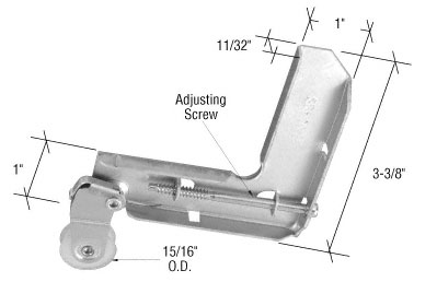 C.R. Laurence CRL Stamped Aluminum Corner Insert With 15/16&quot; Nylon Ball Bearing Center Groove Sliding Screen Door Roller for Jim Walters Doors - Package | B773