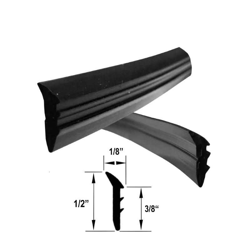 Black Roll-in Universal Replacement Glazing Vinyl Spline for Framed Shower Doors 1/8&quot; x 3/8&quot; x 1/2&quot; - 18 ft Roll | SAGV18