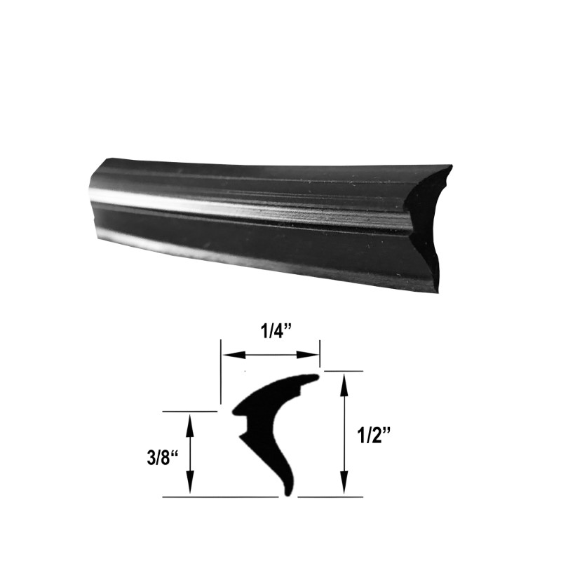 Black Roll-in Universal Replacement Glazing Vinyl Spline for Framed Shower Doors 1/8&quot; x 3/8&quot; x 1/2&quot; - 18 ft Roll | SAGV14