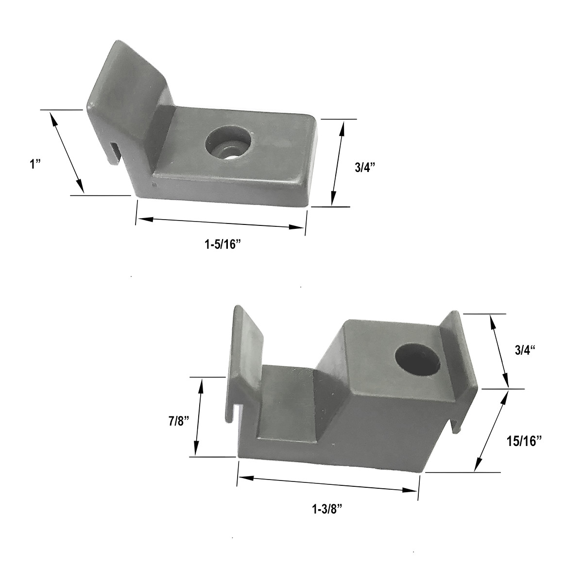 Gordon Glass™ Jamb Guides and Bumper for Sliding Shower Doors, Gray - Kit | SDJBGRY