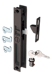 C.R. Laurence Sliding Glass Patio Door Handle, Flush Mid-Latch Style, Black - Package | C1123