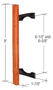 C.R. Laurence CRL Black/Wood Inside Pull 6-1/2&quot; To 6-5/8&quot; Screw Holes | C1190