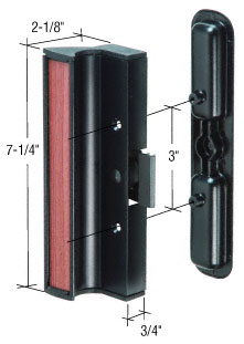 C.R. Laurence CRL Black Clamp-Style Surface Mount Handle 3&quot; Screw Holes for 950 Series Dual Glazed International Doors | C1201