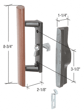 C.R. Laurence CRL Wood/Black Internal Keyed Lock Handle Set 3-1/2&quot; Screw Holes | C1241