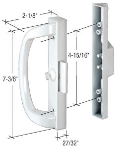 C.R. Laurence CRL White Die Cast Handle Set 4-15/16&quot; Hole Centers | C1263