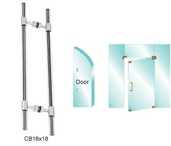 C.R. Laurence CRL Polished Stainless 27&quot; Overall Length Glass Mounted Ladder Style Pull With Acrylic Full Inserts | CB18x18PS