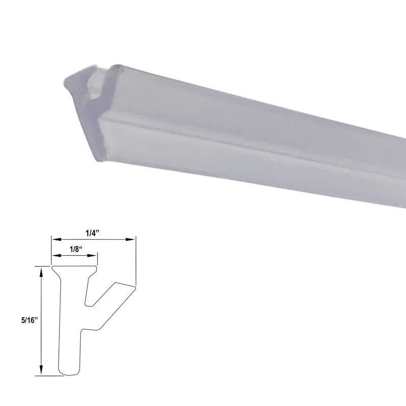 Gordon Glass 5/16&quot; Rigid Polycarbonate Curb and Side Jamb Vinyl for Bypass, Sliding Framed and Frameless Shower Doors - 72&quot; Long | AZSLG