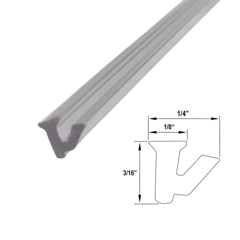 Gordon Glass 3/16&quot; Rigid Polycarbonate Curb and Side Jamb Vinyl for Bypass, Sliding Framed and Frameless Shower Doors - 72&quot; Long | AZSSM