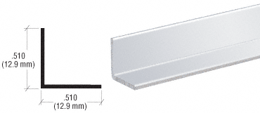 C.R. Laurence CRL Buffed Brite Anodized 1/2&quot; Aluminum Angle Extrusion - 12 ft Long | D1627BA