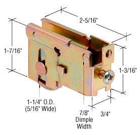 C.R. Laurence CRL 1-1/4&quot; Stainless Steel Ball Bearing Sliding Glass Door Roller with 3/4&quot; Wide Housing for Northrop 600 Series Doors - Package | D1811