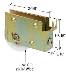 Strybuc Industries 1-1/4&quot; Nylon Ball Bearing Sliding Glass Door Roller with 9/16&quot; Wide Housing for Window Master Doors - Package | D1817