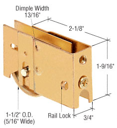 C.R. Laurence CRL Sliding Glass Patio Door Roller, 1-1/2&quot; Stainless Steel Ball Bearing Wheel, 3/4&quot; Wide x 1-9/16&quot; High Housing | D1822