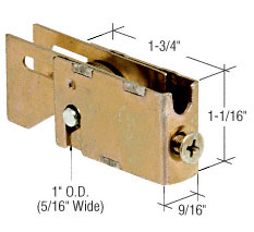 C.R. Laurence Sliding Glass Patio Door Roller, 1&quot; Diameter Steel Ball Bearing, 9/16&quot; Wide Housing - Package | D1829