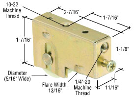C.R. Laurence CRL 1-1/4&quot; Nylon Sliding Glass Door Roller with 11/16&quot; Wide Housing for Fleetwood Doors - Package | D1849