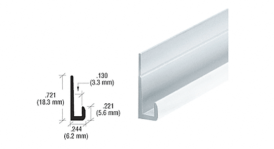 C.R. Laurence CRL Brite Anodized Aluminum 1/8&quot; &quot;J&quot; Channel - 12 ft Long | D18BA