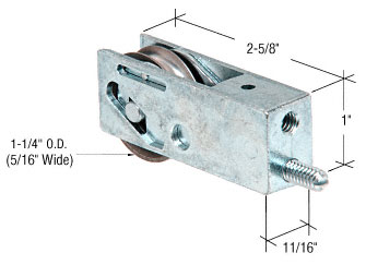 C.R. Laurence CRL 1-1/4&quot; Stainless Steel Sliding Glass Door Roller with 11/16&quot; Wide Housing for Trimview Doors - Package | D1932