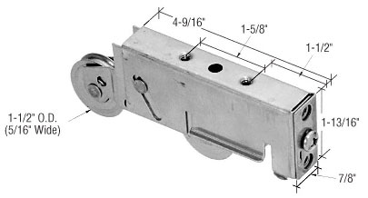 C.R. Laurence CRL 1-1/2&quot; Tandom Stainles Steel Sliding Glass Door Roller with 7/8&quot; Wide Housing for Armour Vue and Atlas Doors  | D1937