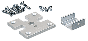 C.R. Laurence CRL Satin Anodized 2&quot;x2&quot; 3-Way Partition Post Base Plate Kit | D1990A3W