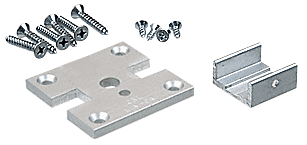 C.R. Laurence CRL Satin Anodized 2&quot;x2&quot; Center Partition Post Base Plate Kit | D1990AC