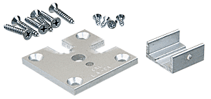 C.R. Laurence CRL Satin Anodized 2&quot;x2&quot; Corner Partition Post Base Plate Kit | D1990ACR
